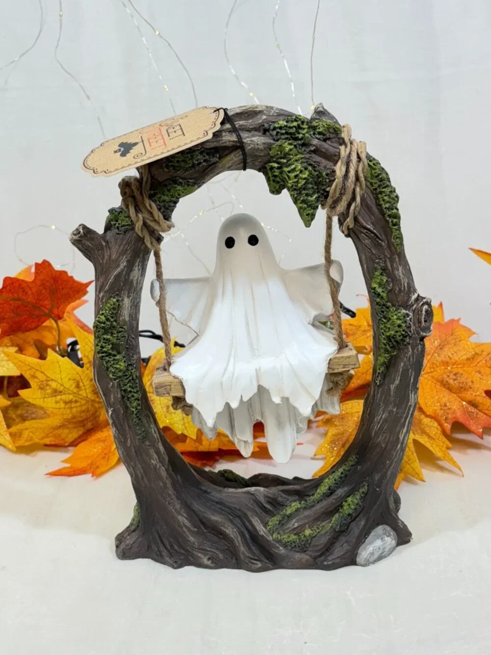 Sweet Street Figurine Halloween Ghost On Tree Swing  Figure Tabletop NEW